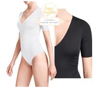 Vermont String Body By Wolford M White Short Sleeve Basic Soft V Neck