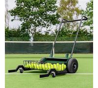 Vermont Tennis Ball Collector Mower | Collect Store Feed 120 Tennis Padel Balls | Folding Design Easy Storage Heavy Duty Steel Frame Large PU Wheels Ideal Coaches Schools Clubs