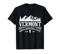 Vermont The Green Mountain State Estd 1791 Vintage Souvenir T-Shirt