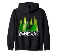 Vermont The Green Mountain State Moose Nature Lover Zip Hoodie