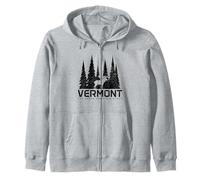 Vermont The Green Mountain State Moose Nature Lover Zip Hoodie