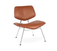 VERMUND VL135 Lounge Chair Sierra Cognac Leather/ Chrome Frame
