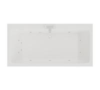 Verna 12 Jet Chrome Flat Jet Double Ended Whirlpool Bath | White | Acrylic | 1800mm x 900mm