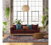 Vernal 170 cm X 240 cm Milagros Ink Blue, Carmine Red, Beige Machine Washable Rug | Traditional Vintage Floral Rug for Bedroom, Living Room, Kitchen, Dinning, Hallway, Entryway, Laundry & Kids Room