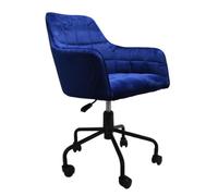 vernal velvet swivel home and office chair in navy