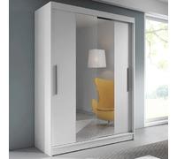 vernal wooden wardrobe with 2 sliding doors in matt white