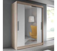 vernal wooden wardrobe with 2 sliding doors in oak and white