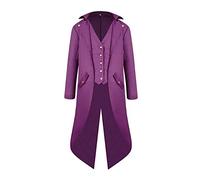 VERNASSA Tailcoat Steampunk Gothic Vintage Jacket, Mens Victorian Halloween Costume Coat