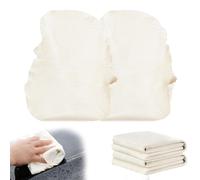 Vernerth 2 Pcs Chamois Leather 60x40cm - Natural Shammy Leather Cloth for Car Drying, Lint-Free & Streak-Free Absorbent Towel for Auto Detailing, Glass, Mirrors, Windows & Kitchen Use