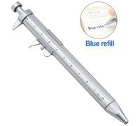 Vernier Caliper 2 in 1 Stationery Pen with 0 5mm Gel Ink Roller Ball, Portable Tool for Measurement and Writing Tasks in Office and Field Environments (Blue)