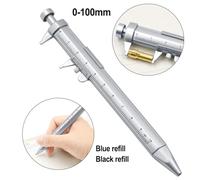 Vernier Caliper Pen with 0 5mm Gel Ink Roller Ball, Portable Two in One Tool for Measuring and Writing, Suitable for Students and Professionals (2PCS Blue)