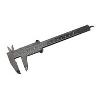 Vernier Calipers 0-150mm Plastic Measuring Tool with Double Rule Scale for Depth Height and Diameter Measurement Compatible with Jewelry Woodworking School Use(Black)