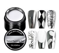 Vernis Métallisé Ongles Gel Argent Ultra Brillant Peinture Effet Miroir, Manucure 7 ml, Accessory Beauté Réfléchissant UV LED Stylisme Salon Femme Tendance Couleur Longue Tenue