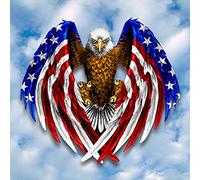 Vernleza DIY 5D Diamond Painting Kit for Adults & Kids, US Flag Eagle Crystal Craft, 11.8x11.8 inch