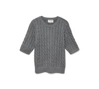 VERO MODA Awlorella 2/4 Crew Neck Knit Top Noos, Medium Grey Melange, XXL