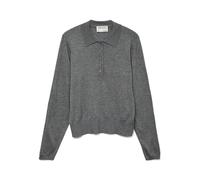 VERO MODA Awsikita LS O-Neck Polo Knit Noos, Medium Grey Melange, S