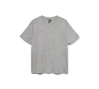 VERO MODA Basic Women's T-Shirt Top Crew Neck Short Sleeve Regular Cut, Light Grey Mix, M