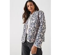 Vero Moda Clara Quilted Paisley Print Jacket, Pumice Stone, Size Xs, Women Pumice Stone