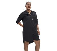 VERO Moda Women's Vmsila LS Short Dress Mix Ga Curve Noos Dress, Black, 22