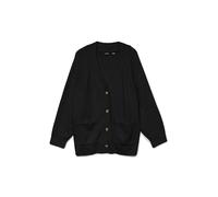VERO MODA CURVE Vmcboom LS V-Neck Button Cardigan G Cur - Plus Size, Black, XL