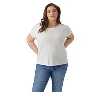 VERO MODA CURVE Women's Vmaya Plain SS Top Ga Noos Curve T-Shirt, Snow White, M