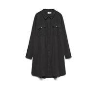 VERO MODA CURVE Women's Vmsila LS Short Dress Mix Ga Curve Noos Denim Dress, Schwarz, 26 UK