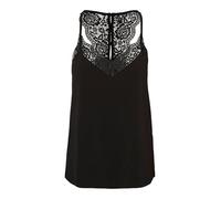 Vero Moda Damen Oberteil ohne Ärmel Spitzenverziertes, Schwarz, S