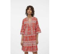 Vero Moda Dicthe Tunic Dress Orange Print