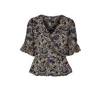 VERO MODA Women's Vmdora Kaya 2/4 Wrap Top WVN Ga, Navy Blazer/AOP:Dora, S
