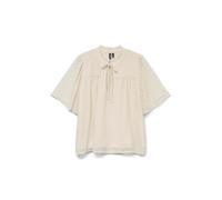 VERO MODA Women's Vmleah SS Lace Top WVN Ga Noos, Pumice Stone, M