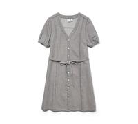 VERO MODA Women's Vmjanet SS V-Neck Short Dress Noos, Light Grey Denim, XL