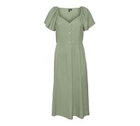 VERO MODA Women's Vmmymilo SS Calf Dress WVN Ga, Reseda Green, M