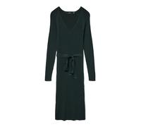 VERO MODA Women's Vmsaba Rib Ls V-Neck Belt Dress Ga Noos Knit, Scarab, M