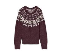 VERO MODA Vmsimone LS Nordic Jumper Ga Rep Boo, Winetasting, M