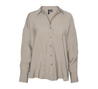 VERO MODA Women's Vmqueeny Ls Oversize Shirt WVN Ga Noos Blouse, Moon Rock, XL