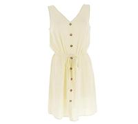 VERO MODA Women's Vmbumpy SL Short Dress WVN Noos, Snow White/Stripes: lemom Meringue, L