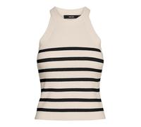 VERO MODA Women's Casual Fine Knit Sleeveless Sweater with Striped Detail Ribbed Jumper, Colours:Black, Size:XL