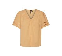 VERO MODA Female Top VMSIV SS V-Neck Top WVN BTQ, Mock Orange, S