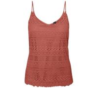 VERO MODA Women's Vmhoney Lace Singlet WVN Tank top, Burnt Sienna, XS