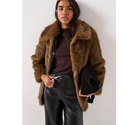 Vero Moda Gloria Faux Fur Jacket, Brown, Size Xs, Women Brown