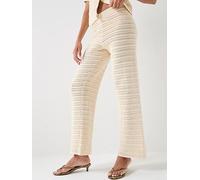 Vero Moda Hayley Crochet Knit Co-ord Trousers, Birch, Size M, Women Birch