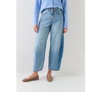 Vero Moda High Rise Barrel Two Toned Jeans, Blue, Size 26, Women Blue