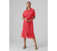 VERO MODA Women's Vmiris S/S Shirt Calf Dress WVN Ga Noos Keid, Cayenne, XS