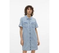 VERO MODA Women's Vmjennie Ss Short Denim Dress Mix Noos Dress (Pack of 1)