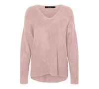 VERO MODA Knit V-Neck Sweater Long Sleeve Knitted Jumper VMCREWLEFILE, Colours:Pink, Size:L