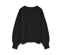 VERO MODA Vmboom LS V-Neck Pullover Noos, Black, M