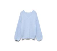 VERO Moda Women's Vmmaybe Ls 2Way V-Neck Pullover Noos, Cashmere Blue, M