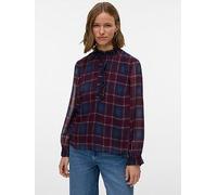 Vero Moda Long Sleeve Check Top, Red, Size Xs, Women Red