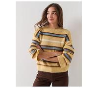 Vero Moda Long Sleeve Striped Jumper, Yellow, Size S, Women Yellow