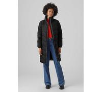 Vero Moda Longline Zip Through Quilted Coat Black
